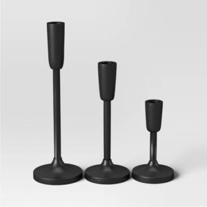 NWT Set of 3 Aluminum Taper Holders Black
- Threshold
